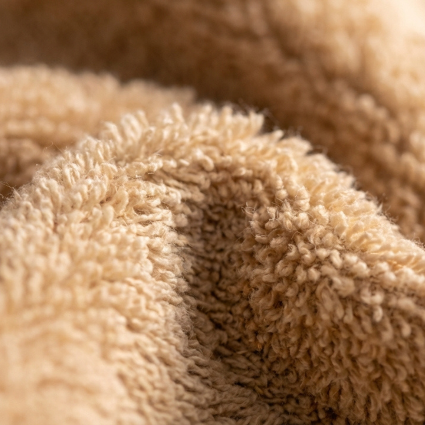 Detail zand bruine hotel handdoek 