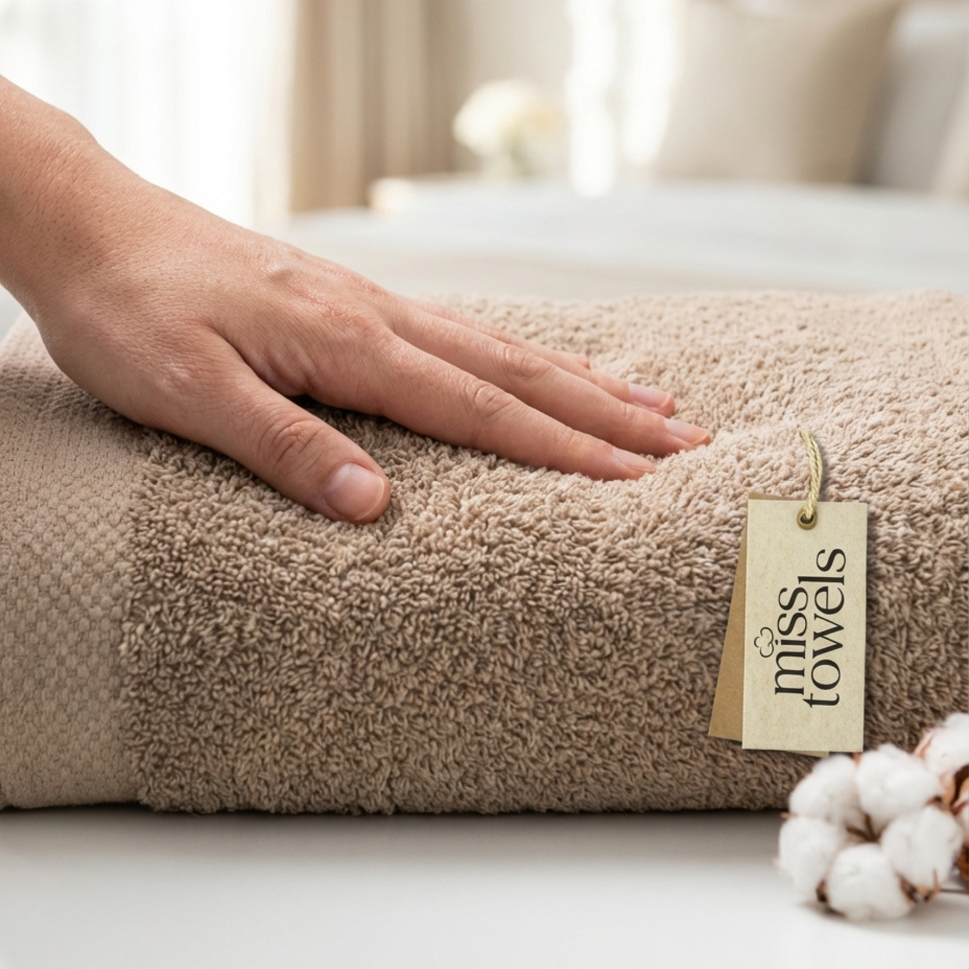 Dikke zachte kastanje bruine hotel handdoek 