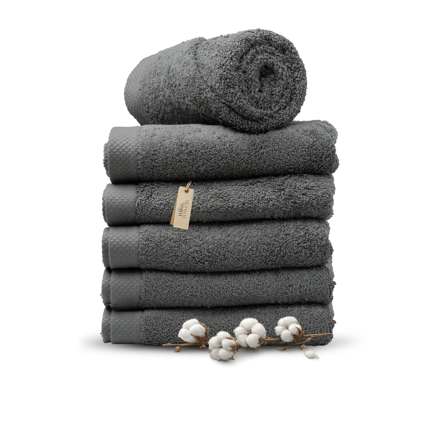 Hotel handdoeken 6 stuks 50x100 antraciet