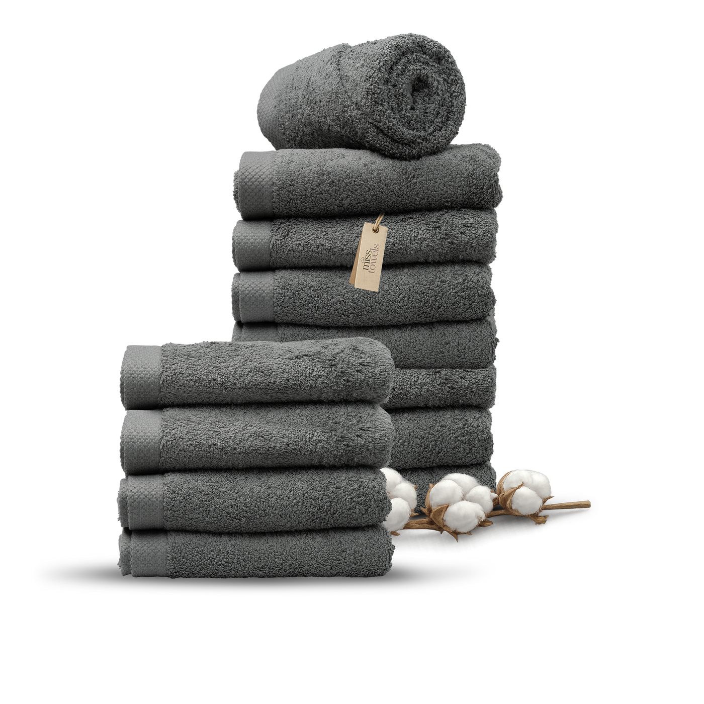 Hotelkwaliteit handdoeken 12 stuks 50x100 antraciet