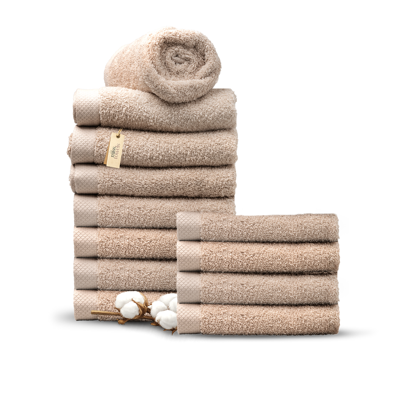 Hotelkwaliteit handdoeken 12 stuks 50x100  camel