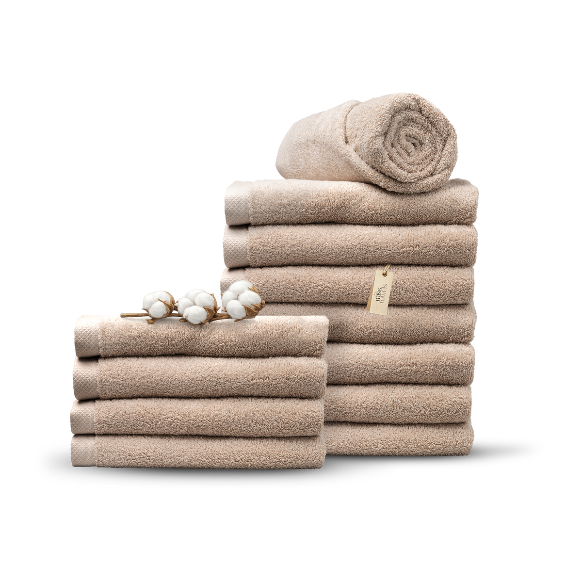 Hotelkwaliteit handdoeken 12 stuks 70x140 camel