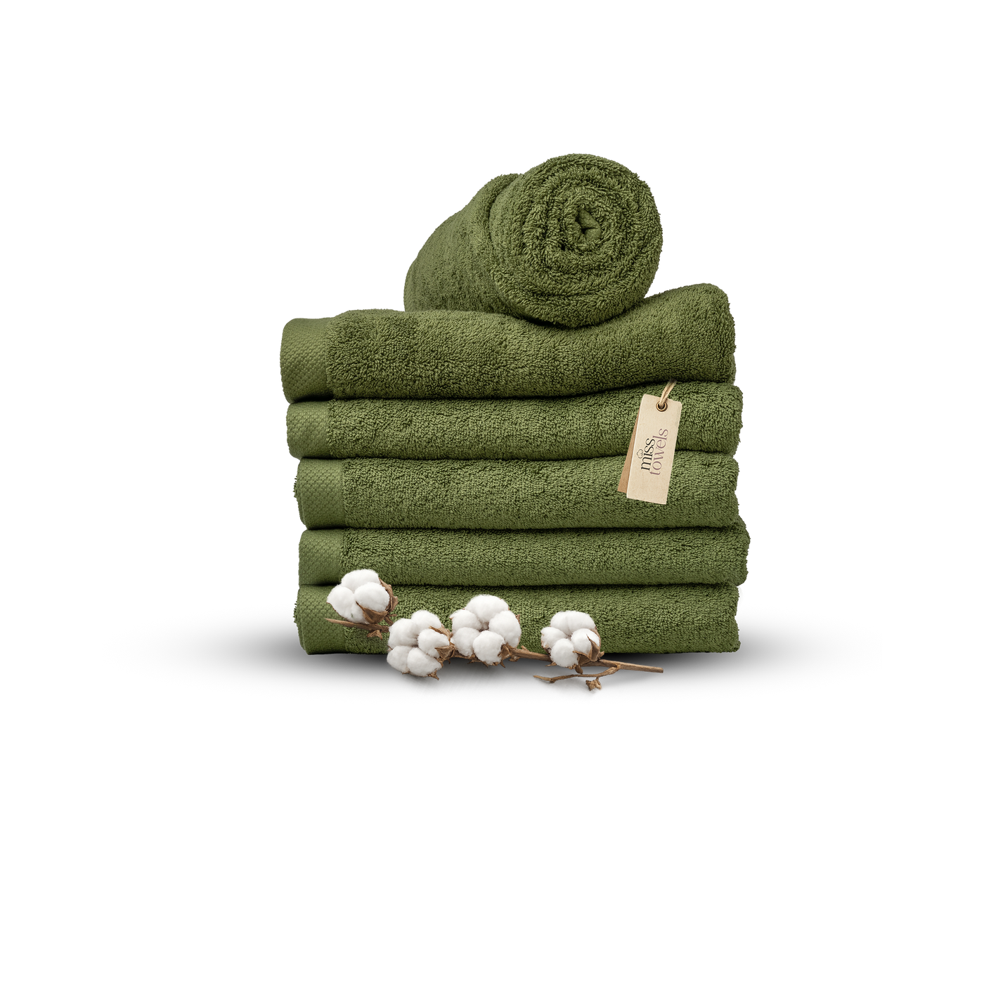 Hotel handdoeken 6 stuks 70x140 olijf groen