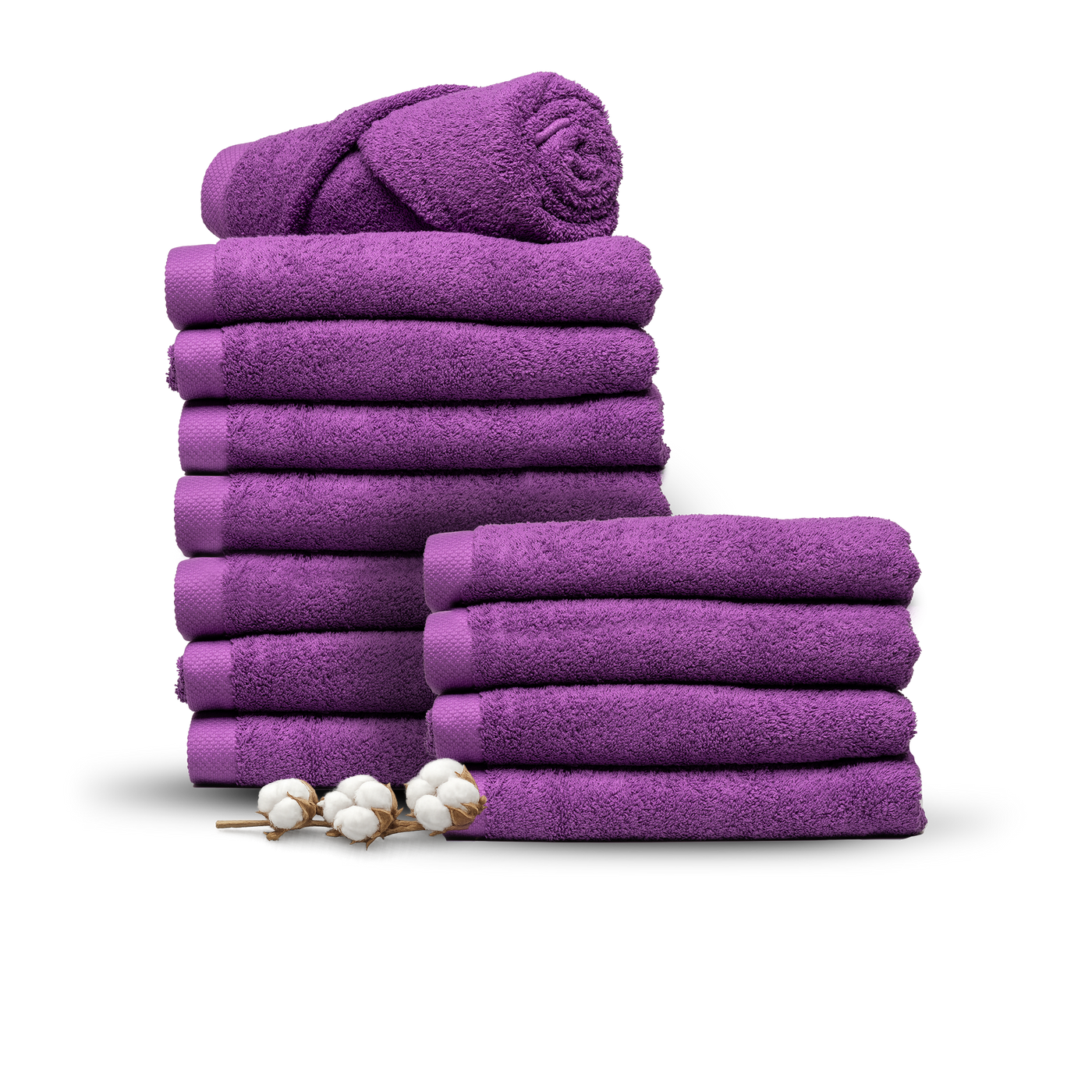 Hotelkwaliteit handdoeken 12 stuks 70x140 paars