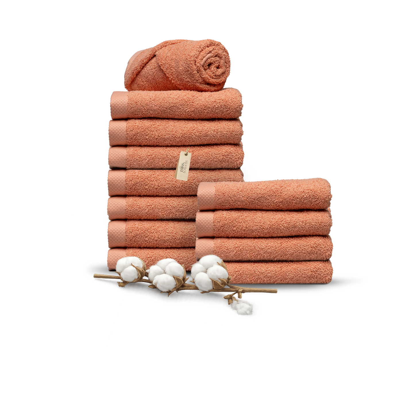 Hotelkwaliteit handdoeken 12 stuks 50x100 zalm